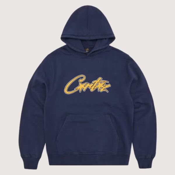 Corteiz Satin Applique Allstarz Hoodie Navy