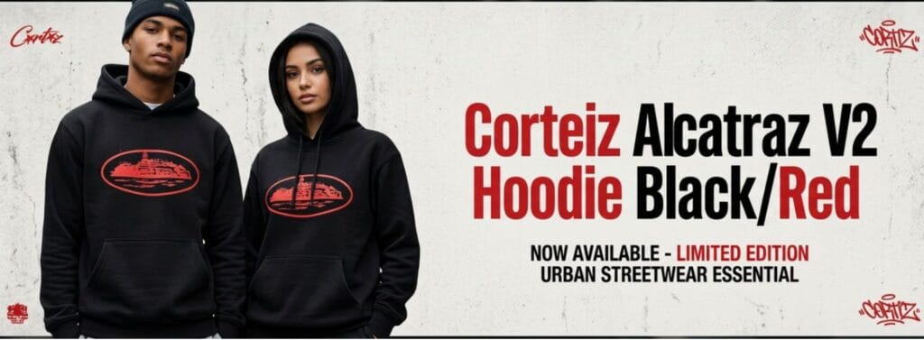 Corteiz Hoodie Style Guide: The Iconic Alcatraz V2 Black/Red